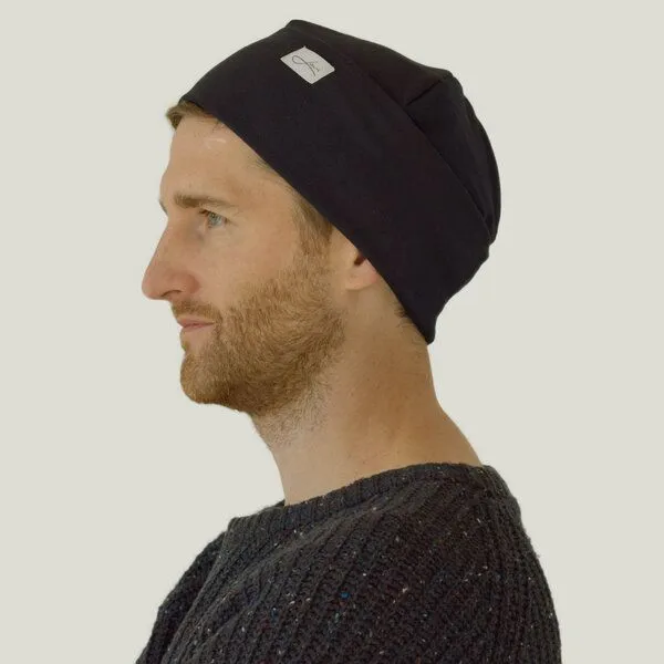Lou-i Lou-i Baumwollmütze Made in Germany - Bequeme Wintermütze, Schwarz, – Produktbild 5 von 8