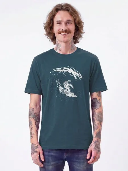 watapparel watapparel T-Shirt Unisex Surfing Spaceman, Stargazer, – Produktbild 4 von 5