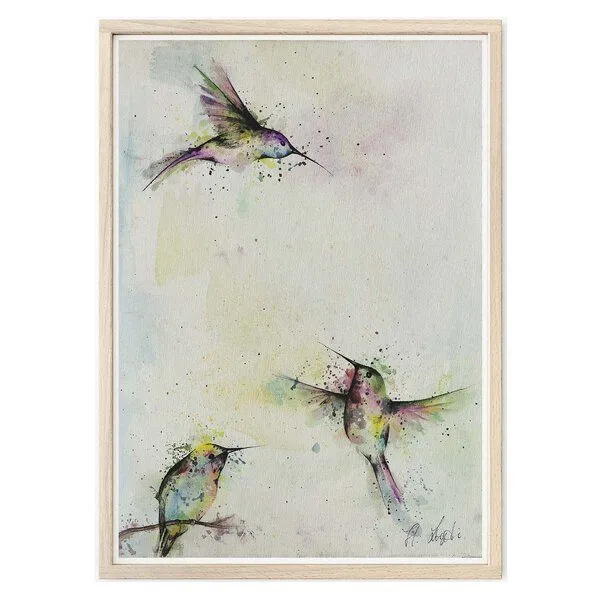 LIGARTI Kunstdruck »Drei Kolibris« von LIGARTI | A4 oder A3 | Wandbild | Poster | Kunst – Produktbild 1 von 4