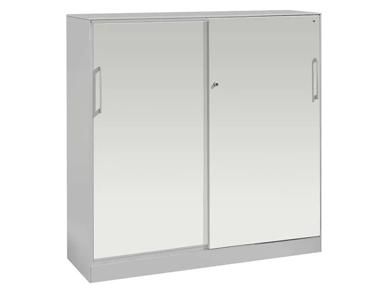Schiebetürenschrank "CONTACT", Höhe 131 cm (BxT) 120 x 43,5, Silber, – Produktbild 1 von 1