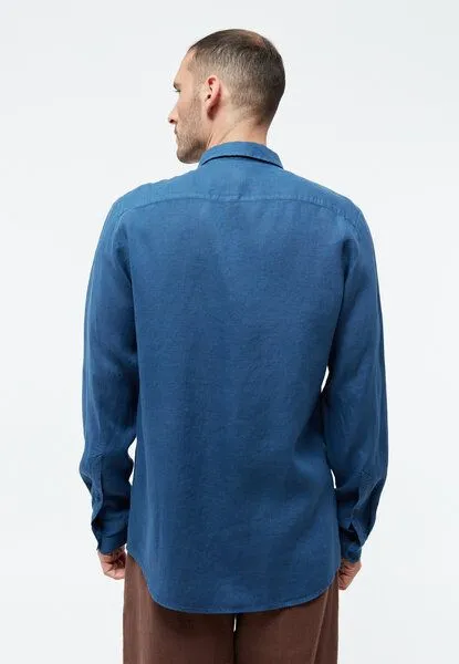 Givn Berlin Givn Berlin Langarm-Hemd Kent, Blazing blue linen, – Produktbild 2 von 4