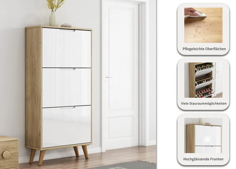 OTTO home Schuhschrank FSC-zertifiziertem Holz, ABS-Kanten, Breite 62 cm – Produktbild 1 von 5
