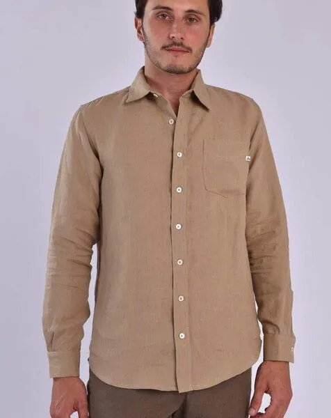 Aatise Aatise Leinenhemd Zeus 100% Leinen regular fit, französischer Kragen, Beige, – Produktbild 1 von 4
