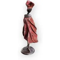 Moogoo Creative Africa Moogoo Creative Africa Bronze-Skulptur "Petite femme du Sahel" | XS | by Patrice Balma | 16 cm 0,3 kg | Handgemacht | Unikate | verschiedene Farben, Rot, – Produktbild 1 von 1