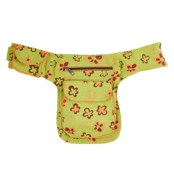 short'n'pietz short'n'pietz handgenähte Gürteltasche mit verstellbarem Gürtel, Grün orange, – Produktbild 1 von 3