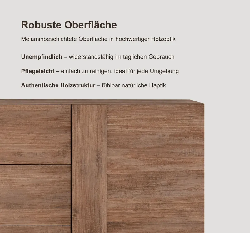 Home affaire Mehrzweckschrank Jupiter, Höhe 193 cm, Stauraumschrank 2 Türen - Soft Closing, Highboard, moderne Griffblende, FSC®, cleveres Stauraumkonzept, Braun, – Produktbild 3 von 5
