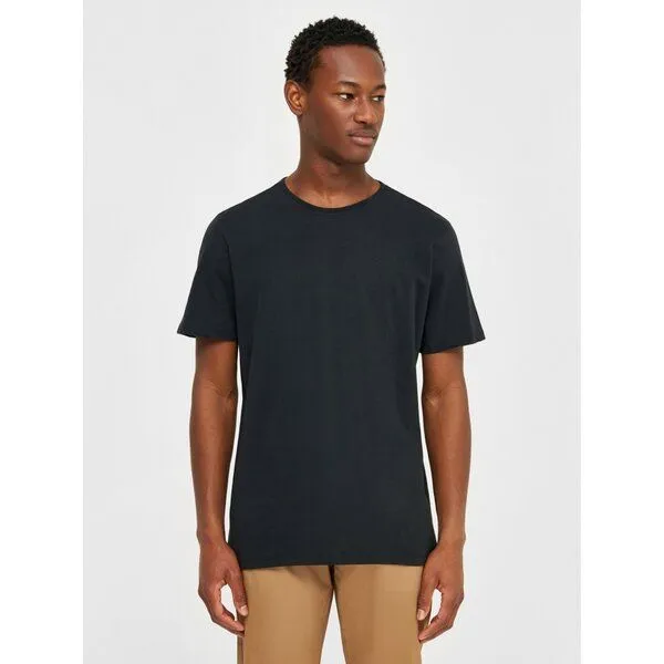 KnowledgeCotton Apparel KnowledgeCotton Apparel Herren Basic Tee "AGNAR" - GOTS/Vegan, Jet black (schwarz), – Produktbild 1 von 3