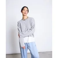 JAN N JUNE JAN N JUNE Strickjacke ASAS GOTS, Light grey, – Produktbild 1 von 1