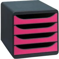 Exacompta Exacompta Schubladenbox "Iderama", DIN A4+, 4 Schubladen offen, himbeer – Produktbild 1 von 1