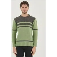 ORGANICATION ORGANICATION Pullover aus Bio-Merinowolle und Bio-Baumwolle, Lead/green, – Produktbild 1 von 1
