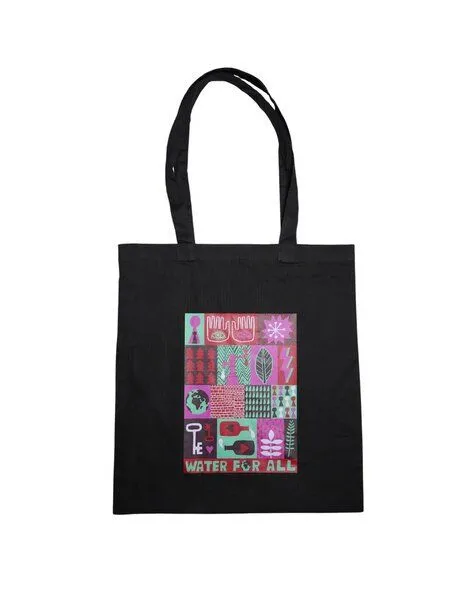 VIVA CON AGUA VIVA CON AGUA Jute Beutel by David Shillinglaw in 2 Farben, Schwarz, – Produktbild 1 von 2