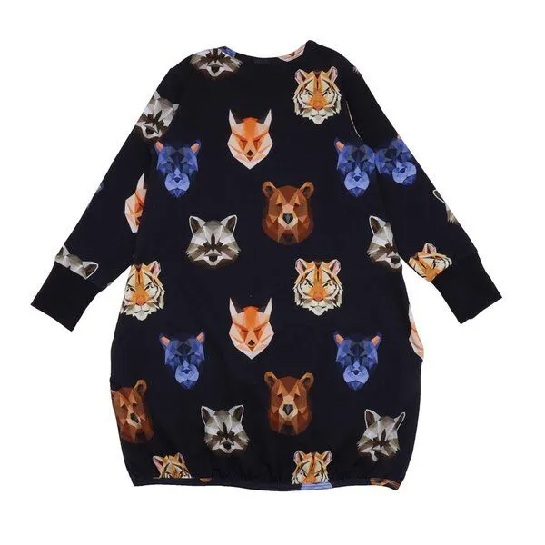 Walkiddy Baby Kleid Dunkelblau „Reflection Animals“ aus GOTS-zertifizierter Bio-Baumwolle – Walkiddy – Produktbild 2 von 2