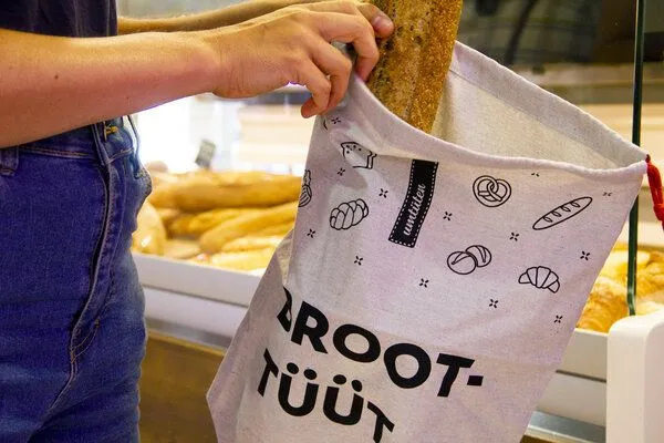 umtüten umtüten Brotbeutel aus Recyling Bio Baumwolle, Grün, – Produktbild 2 von 3