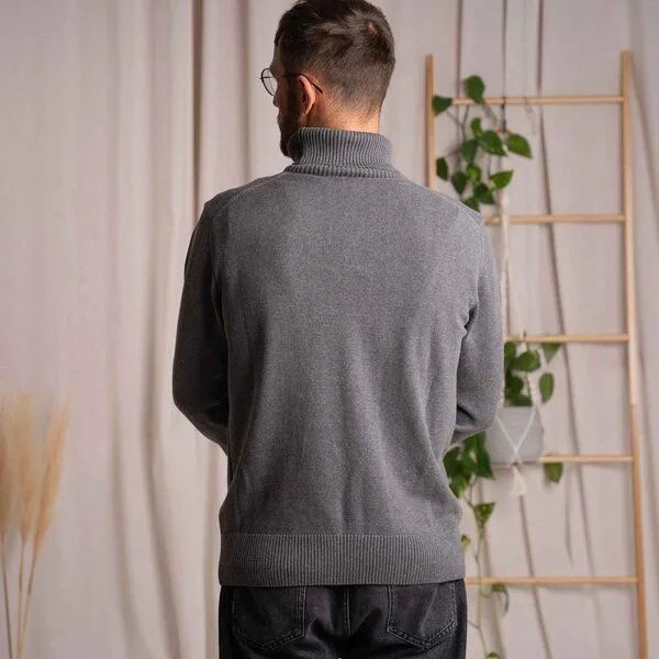 Vresh Clothing Vresh Clothing Vlavio - Strickpullover aus Biobaumwolle, Grau, – Produktbild 2 von 4