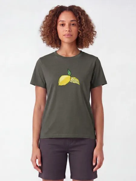 watapparel watapparel T-Shirt Frauen Lemon, Khaki, – Produktbild 2 von 2