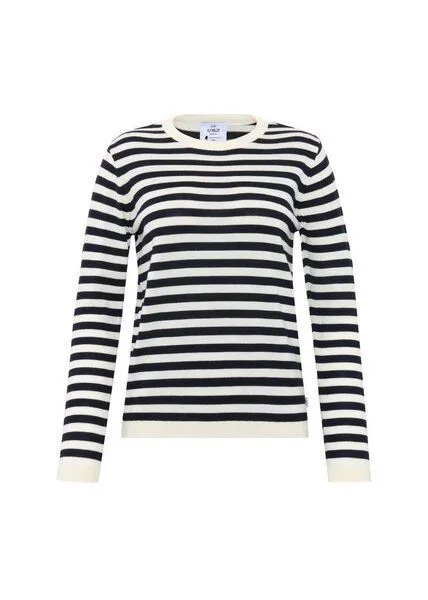 Klitmøller Klitmøller Merino Streifen-Pullover, Cream/ surf blue, – Produktbild 3 von 6