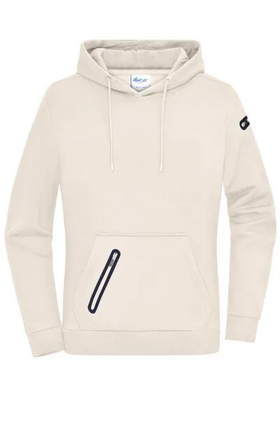 Daiber Daiber Damen Hoodie Kapuzenpullover Pullover Kängurutasche mit Reißverschlusstasche Ärmeltasche Kapuze, Sandstone (beige), – Produktbild 1 von 4