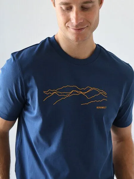 Kultgut Kultgut Artdesign - Biofair Shirt / Bergwelt, Saphirblue, – Produktbild 1 von 4