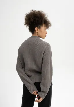 MELA MELA Damen vegan Strickpullover Rippe Kimaya Bär Melange – Produktbild 1 von 1