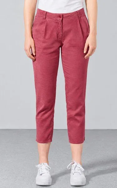 HempAge Hempage Damen 7/8 Bundfaltenhose Hanf/Biobaumwolle, Sangria(rot), – Produktbild 3 von 4