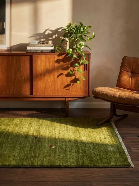 Rugtales Gabbeh Grün „Rugtales“ aus Schurwolle, 84x120 cm, Grün, – Produktbild 2 von 4
