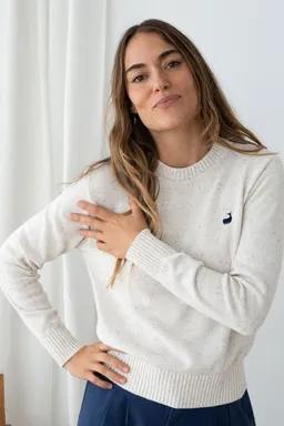 TWOTHIRDS TWOTHIRDS Damen vegan Strickpullover Wando Ecru Mehrfarbige Noppen – Produktbild 1 von 1
