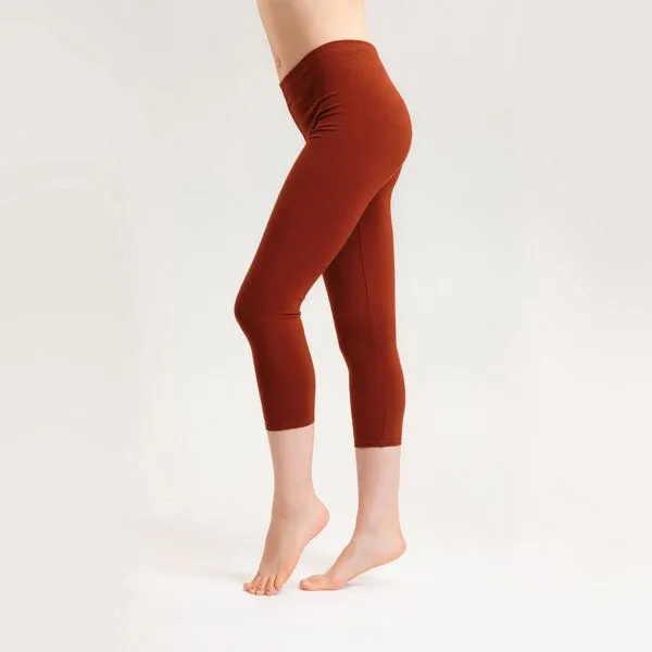 Frija Omina Frija Omina Bio Capri Leggings, 3/4 Leggings dunkel, Rost (orange), – Produktbild 1 von 3