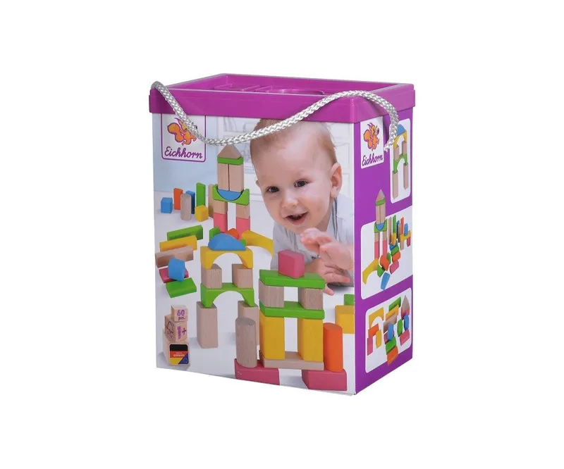 eichhorn eichhorn Holzbausteine, natur/bunt Spielbausteine, (60 St), Bunt, – Produktbild 6 von 8
