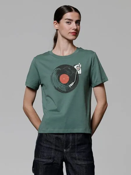watapparel watapparel T-Shirt Frauen Schallplatte, Green bay, – Produktbild 2 von 4
