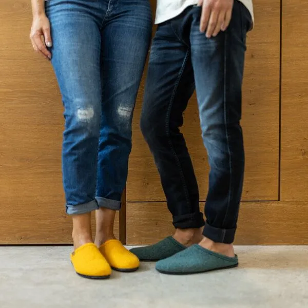 Gottstein Gottstein Filz-Hausschuh Alpine Light - Damen & Herren Pantoffel aus 100% Schurwolle, Gelb, – Produktbild 2 von 4