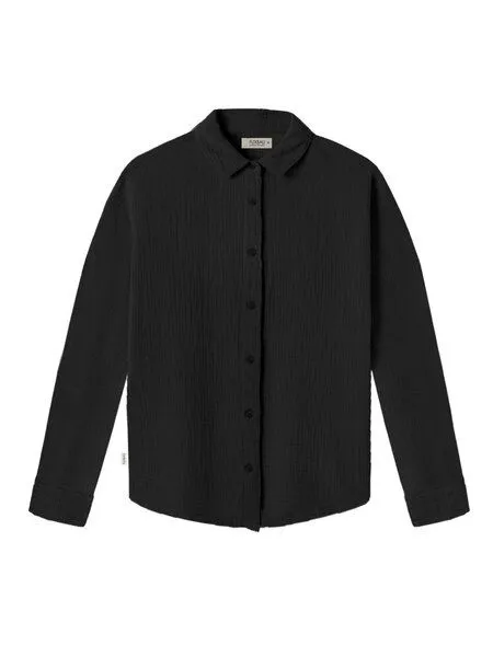 FUXBAU FUXBAU Frauen Musselinbluse, Schwarz, – Produktbild 3 von 4