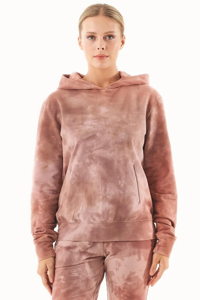 ORGANICATION ORGANICATION Damen vegan Batik-Sweat-Hoodie Aus Bio-Baumwolle Misty Rose, Rosa, – Produktbild 2 von 2