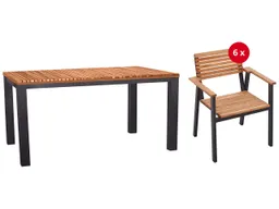 Rondo Gartenmöbel-Set 'Sassa' 7-teilig, 6 Sessel, 1 Tisch 150 x 90 cm – Produktbild 1 von 1