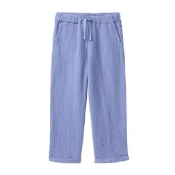 People Wear Organic People Wear Organic Musselin Hose, blau uni, Bio-Baumwolle – Produktbild 1 von 1