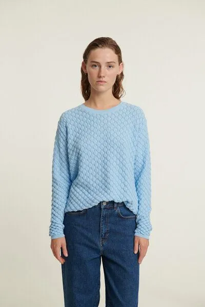 Basic Apparel Basic Apparel Strickpullover - Camilla sweater - aus Bio-Baumwolle, Blau (dutch canal), – Produktbild 1 von 4