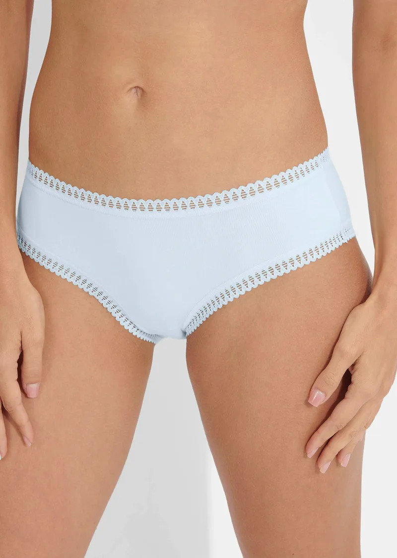Sloggi Taillenslip mit Spitze im 3er-Pack - hellblau / royalblau / gemustert - Gr. M von Goldner Fashion, Blau, – Produktbild 2 von 3