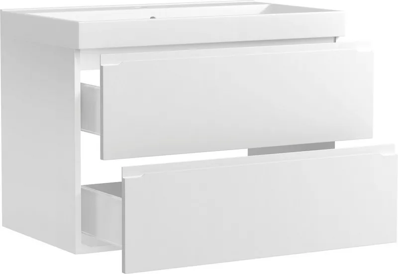 welltime Waschtisch CABO, Waschtisch, matt weiß, griffloses Design, Weiß, – Produktbild 7 von 8