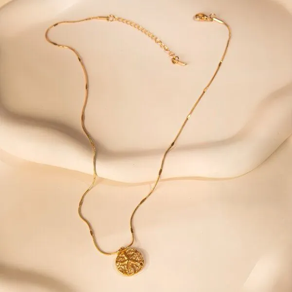 ELEKTROPULLI ELEKTROPULLI Kette 1mm schmal mit Anhänger, Set mit Ohrringen, Gold, – Produktbild 7 von 8