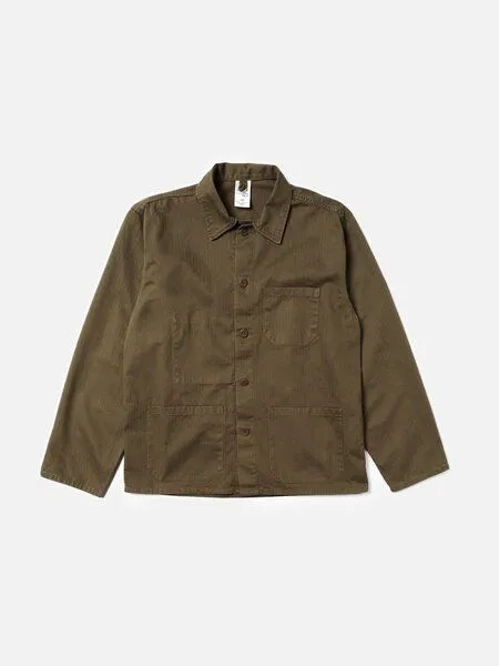 Nudie Jeans Nudie Jeans Buddy Herringbone Chore Jacket olive – Produktbild 3 von 4