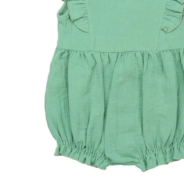 Walkiddy Baby Body GOTS zertifiziert Bio-Baumwolle, Grün, Rüschenärmel, Walkiddy, Grün, – Produktbild 3 von 3