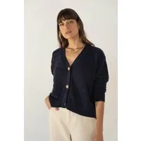N z Näz Damen vegan Strickjacke Sophia Navy, Extra dunkelblau, – Produktbild 1 von 1