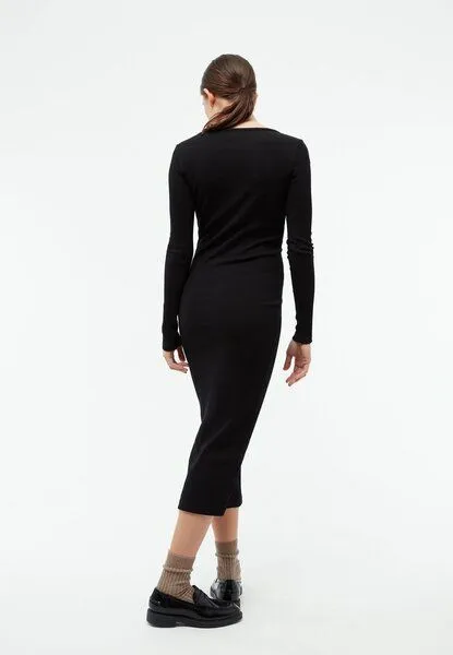 Givn Berlin Givn Berlin Geripptes Kleid GBCORINNA slim Fit aus Bio-Baumwolle, Black, – Produktbild 4 von 4