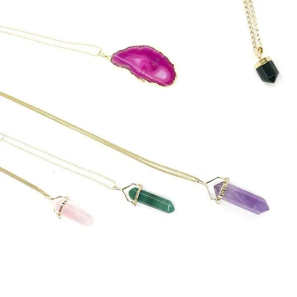 Crystal and Sage Aventurin Pendel Halskette, vergoldet von Crystal and Sage – Produktbild 1 von 4
