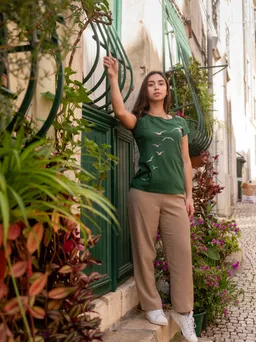 FellHerz FellHerz Damen T-Shirt Camping Girl bio & fair & vegan – Produktbild 1 von 1