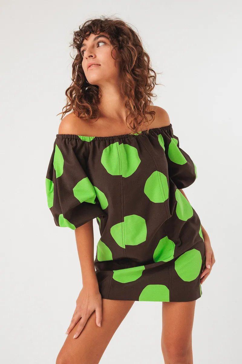 SKFK SKFK Damen vegan Kleid Silbane Braun/Grün, Braun, – Produktbild 1 von 2