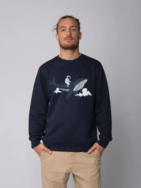 watapparel watapparel Sweatshirt Unisex Spacewhale, French navy, – Produktbild 2 von 4