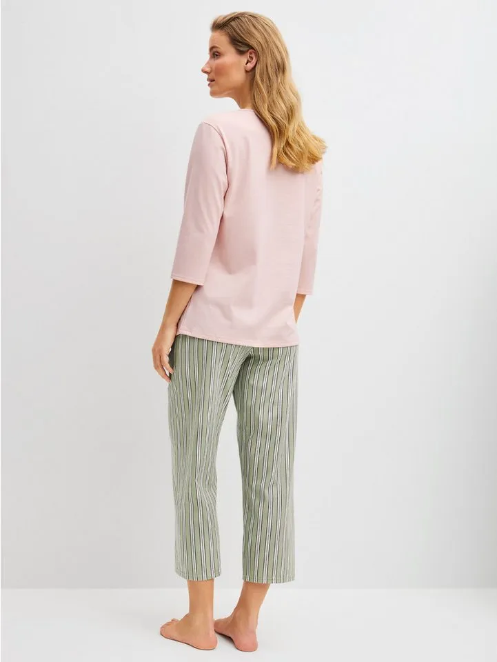 CALIDA CALIDA Capri-Pyjama EDITION 85 Damen (2 tlg) 7/8-Länge, weich und angenehm bewegungsfreundlich, Grün, – Produktbild 4 von 4