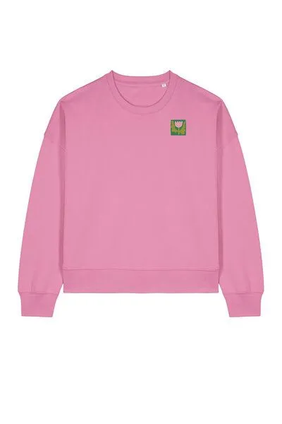 Kultgut Kultgut Artdesign - Goodness Pulloversweater im Boxistyle / Little Flower, Pink, – Produktbild 3 von 3