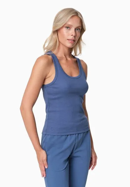 ORGANICATION ORGANICATION SOFFIA | Rib Top aus Bio-Baumwolle, Light navy, – Produktbild 3 von 3