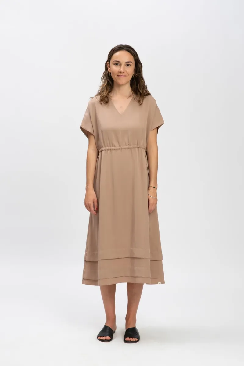 MATONA MATONA Damen vegan Kleid Tencel Portabella Braun, Hellbraun, – Produktbild 2 von 2